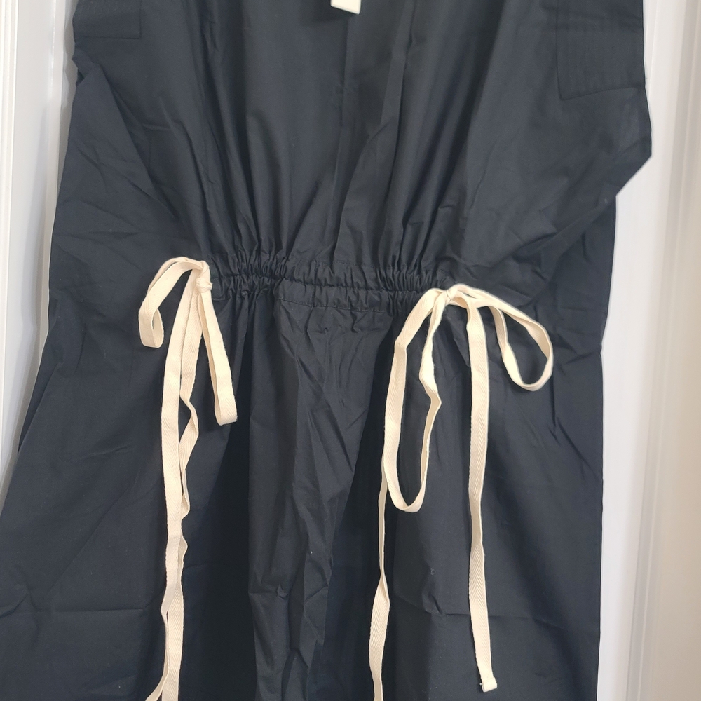 Banana Republic Black Mini Dress with Cream Ties